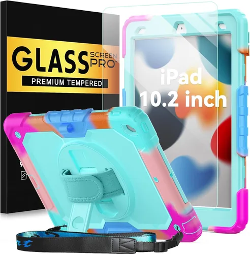 Miniatura 10 de BLOSOMEET Bonita funda para iPad de 9ª generación 2021 de 10.2 pulgadas con protector de pantalla de vidrio templado y soporte para bolígrafo, funda
