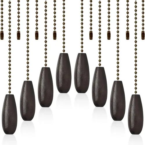 Miniatura 10 de Extensor de cadenas para ventilador de techo, 8 piezas, extensión de cadena colgante de madera para ventilador de lámpara de techo