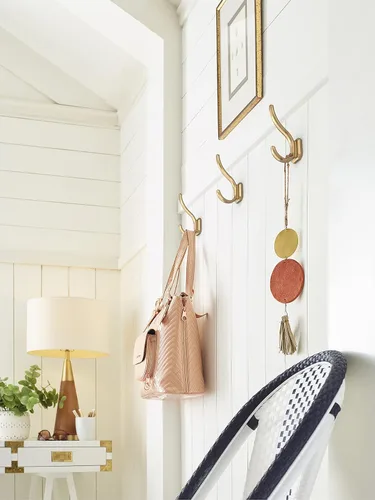 Miniatura 9 de Amerock HBX36693CZ Gancho decorativo de pared Granlyn de doble punta, gancho de bronce champán para abrigos, sombreros, mochilas, bolsas Ganchos