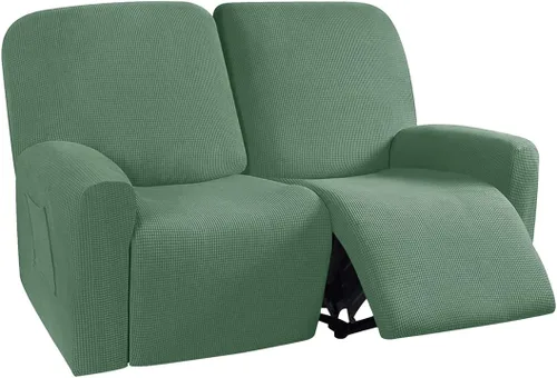 Miniatura 32 de vctops Fundas elásticas resistentes al agua, para sofá reclinable, suaves y lisas, con correa elástica antideslizante, protector de muebles