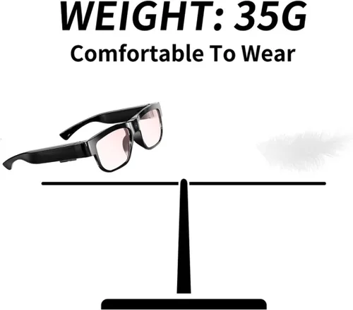 Miniatura 5 de Gafas de Cámara Gafas de Video Inteligentes con Cámara Gafas Deportivas Portátiles para los Ojos Grabación al Aire Libre Motociclismo Senderismo