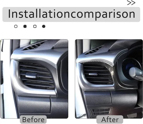 Miniatura 3 de Cubierta de panel de salida de aire lateral de fibra de carbono ABS para automóvil, aspecto interior, para Toyota Hilux 2015 2016 2017 2018 2019