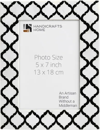 Miniatura 10 de Handicrafts Home Marco de fotos blanco de 4 x 6 pulgadas, marco de fotos negro con incrustaciones de hueso, marco de fotos marroquí vintage