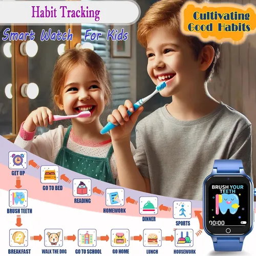 Miniatura 5 de Goodatech Reloj Inteligente para Niños de 4-12 Años Niños Niñas, 26 Juegos de Rompecabezas, Cámara, Reproductor de Video y Música, Podómetro