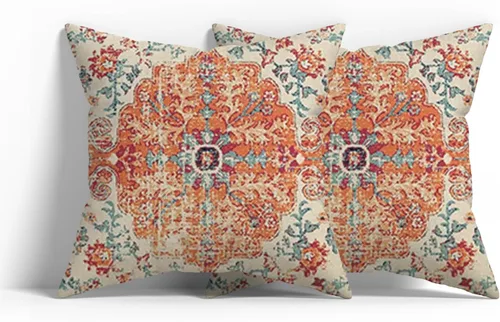 Miniatura 8 de Fundas de almohada con patrón bohemio de doble cara, fundas de almohada retro con diseño floral de mandala hippie, decoración retro, fundas