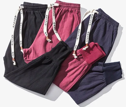 Miniatura 5 de LifeHe Pantalones harén holgados de lino para hombre