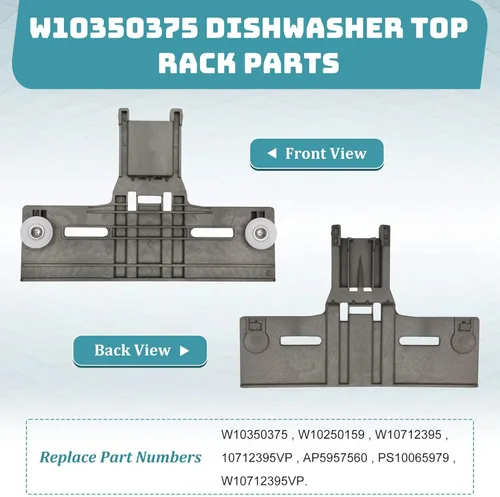 Miniatura 5 de Piezas mejoradas para estante superior para lavavajillas W10350375 W10712395 (paquete de 2), repuesto para lavavajillas Kenmore Whirlpool
