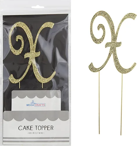 Miniatura 6 de Mega Crafts Decoración para tartas con diamantes de imitación dorados brillantes y cristales brillantes y aleación de metal duradero, ideal