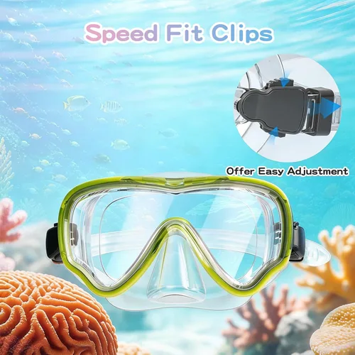 Miniatura 6 de Gafas de natación para niños con cubierta para la nariz, máscara de buceo de esnórquel, antivaho, anti-UV, equipo de esnórquel, gafas de natación