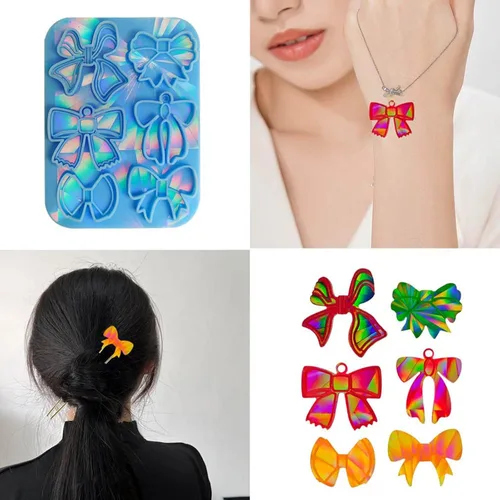 Miniatura 8 de Lindos aretes de molde de resina epoxi molde de fundición de resina epoxi molde de silicona para bricolaje llavero joyería manualidades