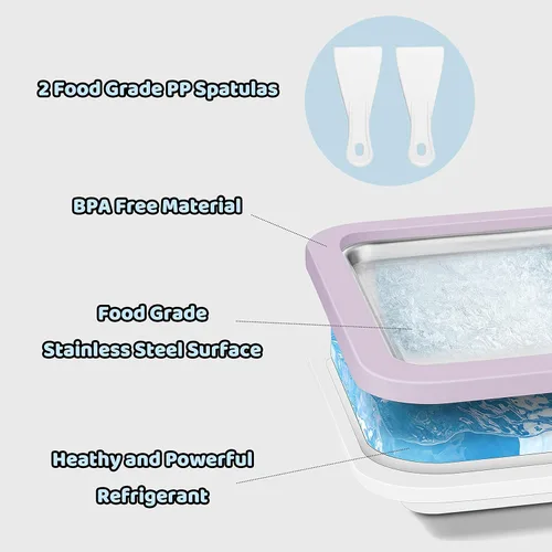 Miniatura 4 de JoyMech Fabricante de Helado Enrollado, Máquina de Helado Enrollado, Sartén Sweet Spot, Plato Frío Instantáneo, Ideal para Hacer Helado Enrollado