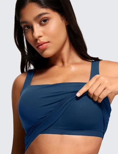 Miniatura 4 de CRZ YOGA Butterluxe - Brasier deportivo de cuello cuadrado para mujer, camiseta corta sin mangas acolchada con estante integrado para yoga