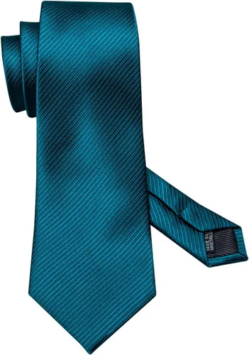 Miniatura 80 de Barry.Wang Juego de corbatas para hombre, corbata de seda a rayas, tejido a cuadros, gemelos formales, negocios, boda