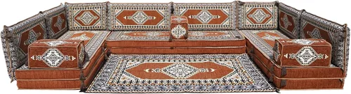Miniatura 57 de arabicsofa Cojines de piso árabe en forma de U – Sofá tradicional Majlis con sofá otomano