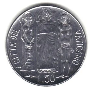 Miniatura 2 de 1981 Moneda Ciudad del Vaticano 50 Liras KM#157 - Papa Juan Pablo II
