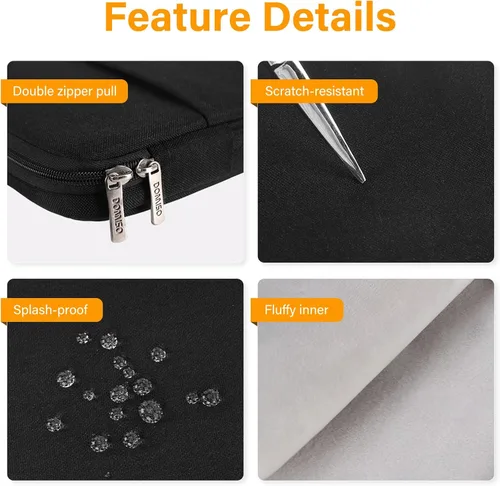 Miniatura 6 de DOMISO Funda protectora para laptop de 13 pulgadas, resistente al agua, a prueba de golpes, para MacBook Air 13, M4, M3, M2, MacBook Pro M2, M1