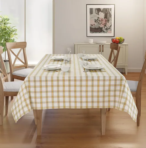 Miniatura 4 de Mantel de mesa rectangular - Cubierta de mesa - Algodón con costura mitrada - Fundas de mesa a cuadros para cocina, comedor, bodas, decoraciones