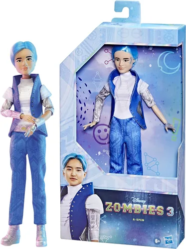 Miniatura 2 de Disney Princess Zombies 3 A-spen Fashion Doll - Muñeca de 12 pulgadas con pelo azul, traje de alienígena, zapatos y accesorios. Juguete para niños a