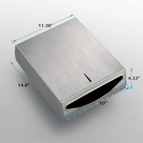 Miniatura 2 de Dispensador de toallas de mano triple para baño, dispensador de toallas de papel plegable en C, montaje en pared con instalación adhesiva sin