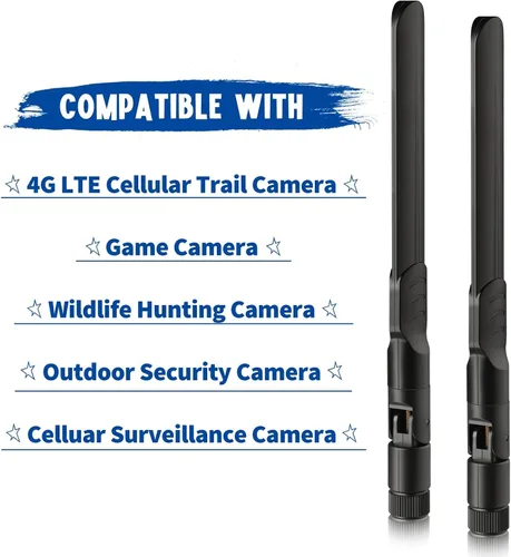 Miniatura 6 de Bingfu Antena de cámara celular 4G LTE 8dBi RP-SMA macho (10 unidades) compatible con Spypoint Link Micro Solar EVO Link S Dark Wildlife Hunting