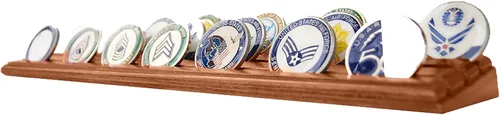 Miniatura 4 de DECOMIL, exhibidor con ranuras para monedas militares (castaño)