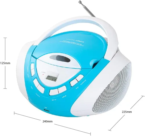 Miniatura 2 de HANNLOMAX HX-320CD CD/MP3 Boombox, radio AM/FM, puerto USB para reproducción de MP3, entrada auxiliar, pantalla LCD, fuente de alimentación dual