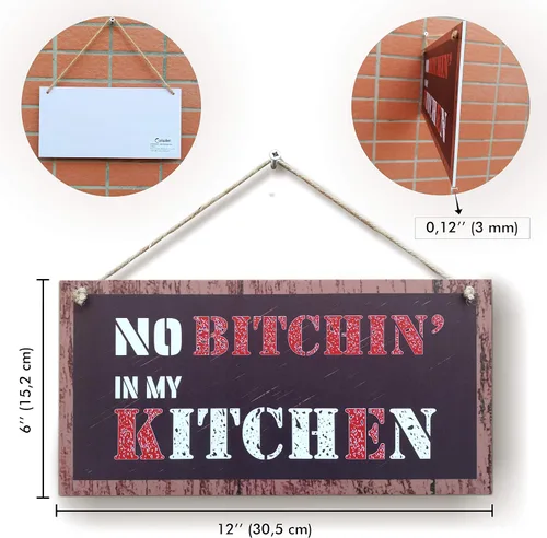 Miniatura 2 de CARISPIBET Letrero de bienvenida con texto en inglés «In my Kitchen»