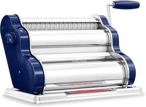 Miniatura 24 de PASTALINDA Máquina para hacer pasta Classic 260, rodillos de 10.2 in de ancho, 9 posiciones de grosor, 2 posiciones de corte, acero inoxidable, Lila
