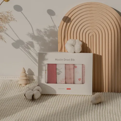 Miniatura 7 de Baberos de muselina para babeo de bebé para niños y niñas unisex, paquete de 6 baberos de algodón suave para dentición y babeo, regalos esenciales