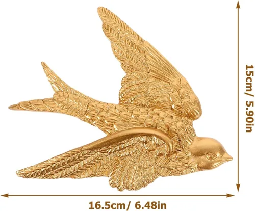 Miniatura 3 de Garneck 4 piezas de un par de golondrinas montadas en la pared, adornos de Navidad, pájaros artificiales, escultura, decoración de pared, adorno