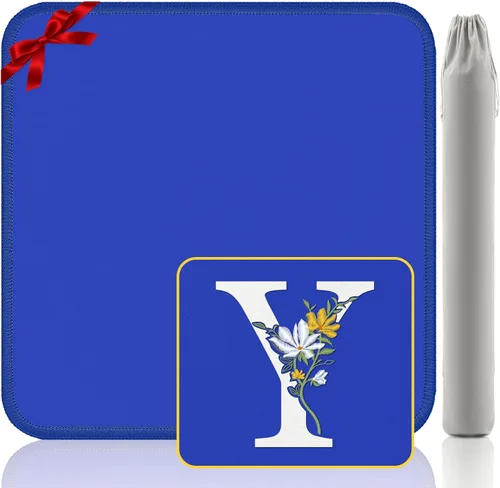 Miniatura 38 de Tapete Mahjong para mesa, neopreno antideslizante con reducción de ruido, 32.4 x 32.4 pulgadas, azul, perfecto para mahjong americano, póker