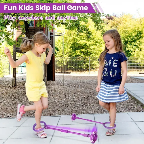 Miniatura 2 de Skip Ball - Rueda de Flash Plegable Colorida Juego Interior y Exterior Juguetes de Fitness para Niños, Juguetes Geniales para Niños Regalos de Morado