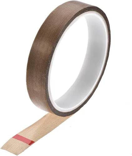 Miniatura 5 de uxcell Cinta de tela revestida de PTFE de 0.236 in Cinta de alta temperatura marrón para selladores de vacío, mano e impulso Cinta adhesiva