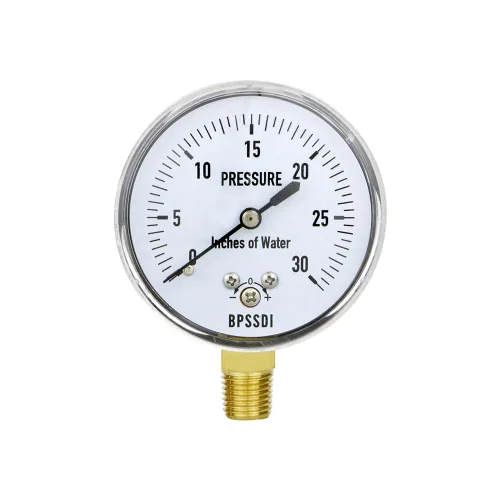 Miniatura 6 de Medidor de baja presión de 0-5 psi, medidor de cápsula con caja de acero inoxidable 304, tamaño de dial de 2.5", montaje inferior NPT de 1/4
