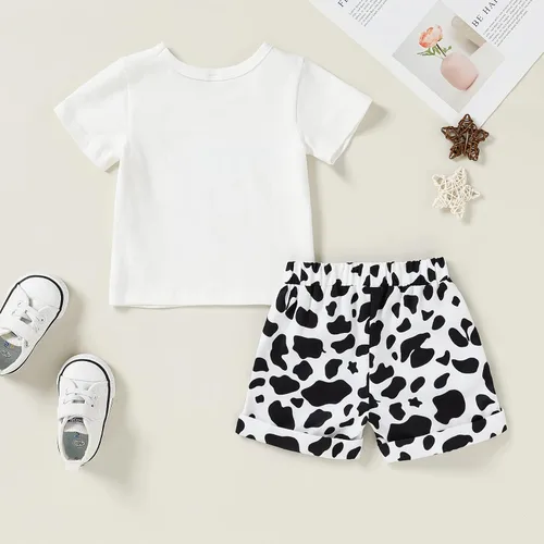 Miniatura 3 de YOUNGER TREE - Conjunto de camiseta y pantalones cortos de lino con cinturón, diseño de sandía