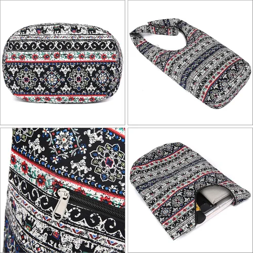 Miniatura 168 de Bolsa de hombro para mujer, de lona en estilo hippie/bohemio para llevar cruzada al hombro, disponible en diferentes colores y estampados