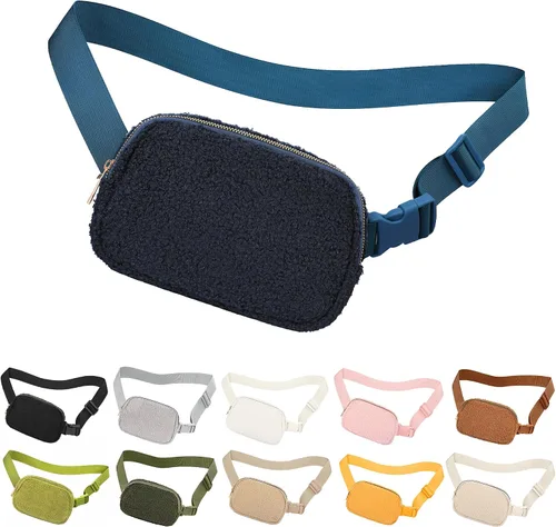 Miniatura 136 de Riñonera cruzada para mujeres y hombres, bolsa para cinturón para senderismo con correa ajustable, riñonera para correr, entrenamiento, deportes