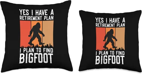 Miniatura 3 de I Plan To Find Bigfoot, My Retirement Plan Yeti Yes I Have a Retirement, Plan to Find Bigfoot Yeti Throw Pillow, 16 x 16 pulgadas, multicolor