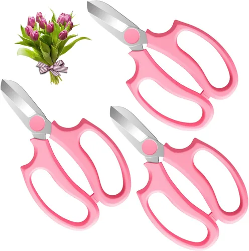 Miniatura 15 de Housolution Tijeras de flores, tijeras florales fuertes, tijeras de podar de jardín de acero de primera calidad, tijeras de jardín, tijeras