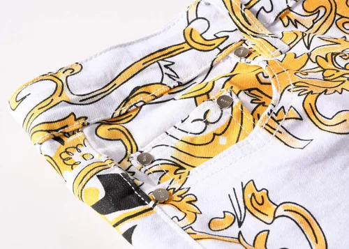 Miniatura 32 de Baylvn - Pantalones de mezclilla entallados y estampados para hombre con corte recto