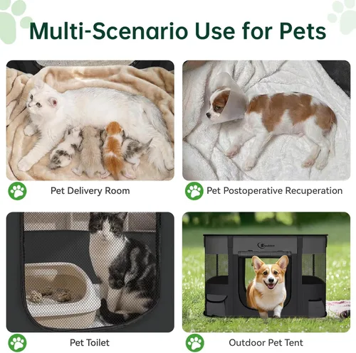 Miniatura 3 de Siedihit Corralito para Perros y Gatos, Corrales Portátiles para Mascotas y Cachorros para Jaula de Viaje al Aire Libre, Uso Interior Después