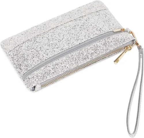 Miniatura 3 de Bolso de mano de noche brillante de plata para boda Bling Clutch bolso para fiesta