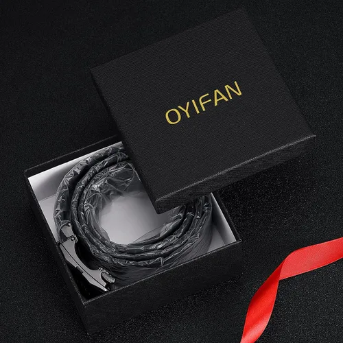 Miniatura 8 de Oyifan Cinturón negro para hombre cinturón de diseñador de cuero genuino para hombre cinturón de moda para hombre cinturón casual para hombre