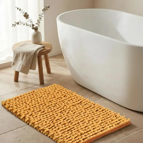 Miniatura 17 de Alfombra de baño de felpilla de algodón de 17 x 24 pulgadas, color beige, tapete de baño de felpa suave, ultra absorbente, de secado rápido, lavable