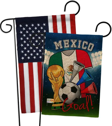 Miniatura 7 de Banderas de jardín de fútbol de México para la Copa del Mundo, juego deportivo, pelota de fútbol, actividades de entretenimiento, apliques físicos