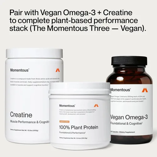 Miniatura 7 de Momentous Proteína vegana en polvo – 0.71 oz de proteína vegetal – Certificado NSF para deporte – Vegano – Sin OGM – Sin gluten – 12 porciones