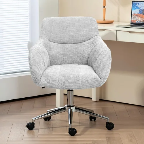 Miniatura 7 de Sillas de escritorio de oficina en casa, silla giratoria para computadora con ruedas, silla de tocador de escritorio de respaldo medio, silla