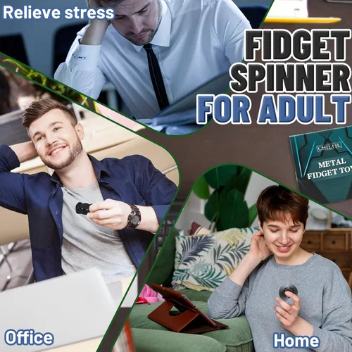 Miniatura 5 de Juguete giratorio 3 en 1 para adultos, deslizador de metal, con clicker, magnético para hombres adultos, juguete de escritorio de oficina, alivio