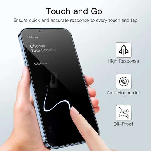 Miniatura 6 de JETech Protector de pantalla de privacidad de cobertura completa para iPhone 13 Pro Max de 6.7 pulgadas, película de vidrio templado antiespía