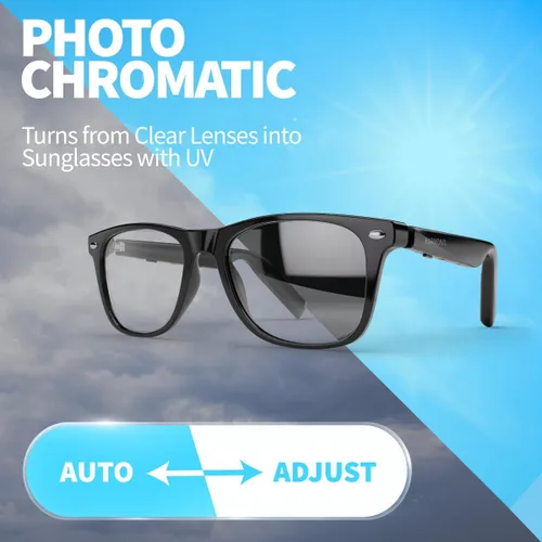 Miniatura 4 de Harmonix SonaVue - Lentes inteligentes para audio, Bluetooth con sonido de oído abierto, lectores 1.0D, color negro